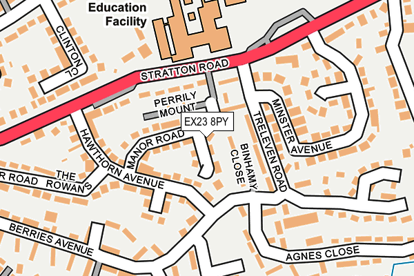 EX23 8PY map - OS OpenMap – Local (Ordnance Survey)