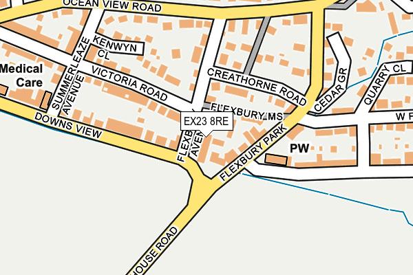 EX23 8RE map - OS OpenMap – Local (Ordnance Survey)
