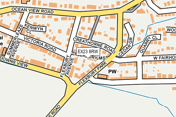 EX23 8RW map - OS OpenMap – Local (Ordnance Survey)