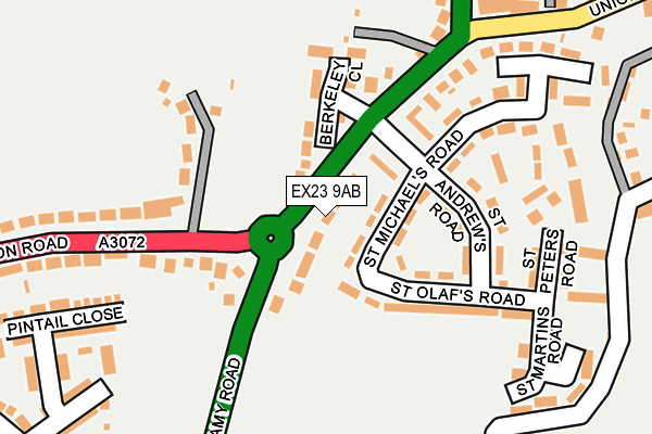 EX23 9AB map - OS OpenMap – Local (Ordnance Survey)