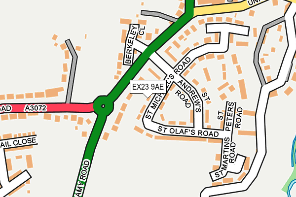 EX23 9AE map - OS OpenMap – Local (Ordnance Survey)