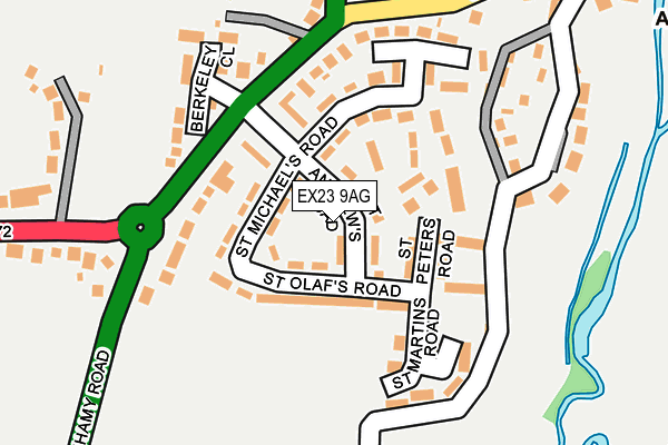 EX23 9AG map - OS OpenMap – Local (Ordnance Survey)