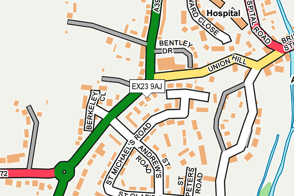 EX23 9AJ map - OS OpenMap – Local (Ordnance Survey)