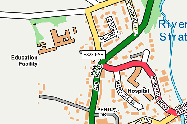 EX23 9AR map - OS OpenMap – Local (Ordnance Survey)