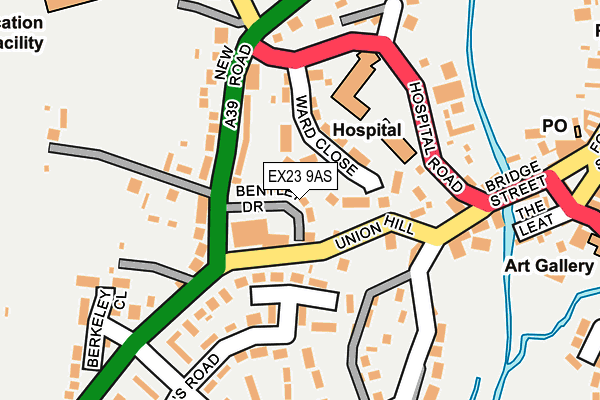 EX23 9AS map - OS OpenMap – Local (Ordnance Survey)