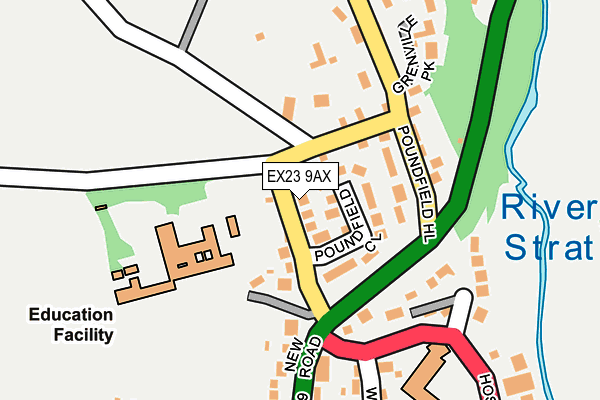 EX23 9AX map - OS OpenMap – Local (Ordnance Survey)