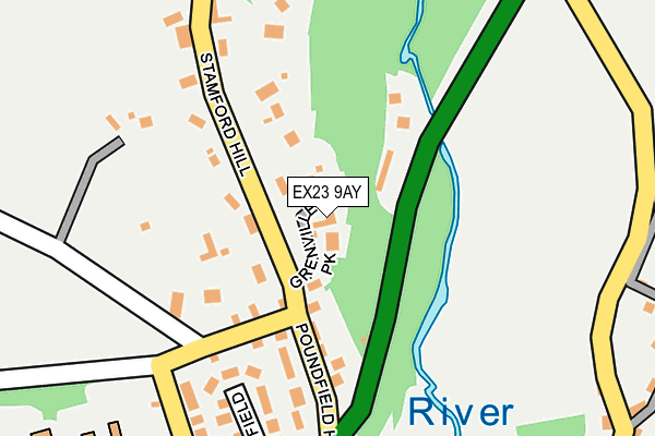 EX23 9AY map - OS OpenMap – Local (Ordnance Survey)