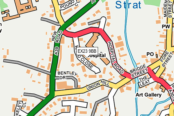 EX23 9BB map - OS OpenMap – Local (Ordnance Survey)