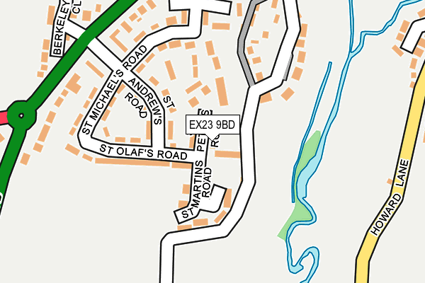 EX23 9BD map - OS OpenMap – Local (Ordnance Survey)