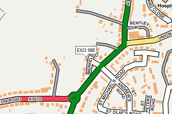 EX23 9BE map - OS OpenMap – Local (Ordnance Survey)