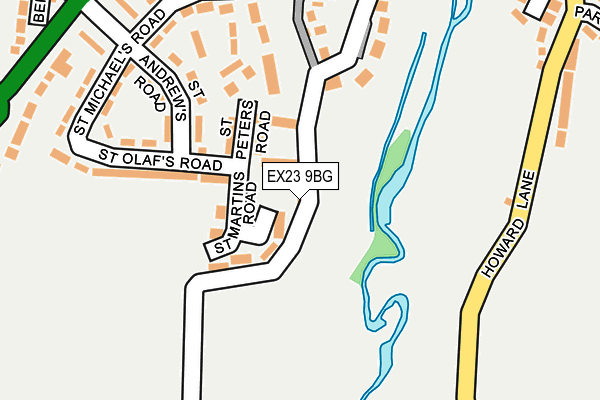 EX23 9BG map - OS OpenMap – Local (Ordnance Survey)