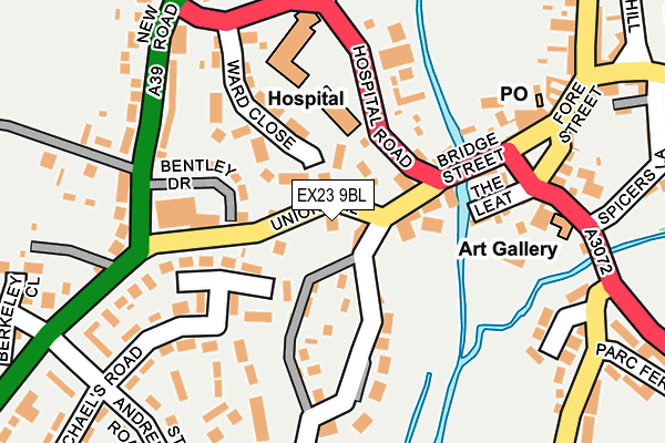 EX23 9BL map - OS OpenMap – Local (Ordnance Survey)