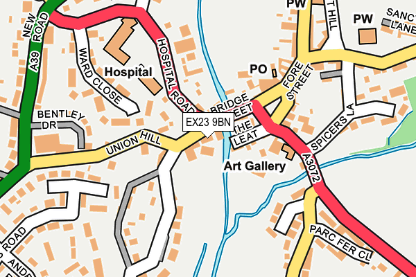 EX23 9BN map - OS OpenMap – Local (Ordnance Survey)