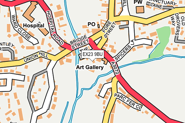 EX23 9BU map - OS OpenMap – Local (Ordnance Survey)