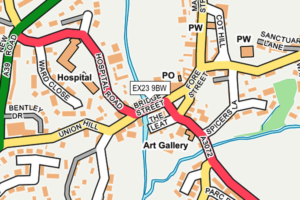 EX23 9BW map - OS OpenMap – Local (Ordnance Survey)
