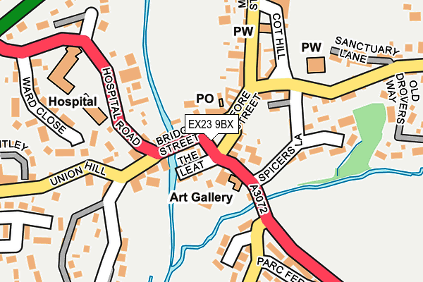 EX23 9BX map - OS OpenMap – Local (Ordnance Survey)