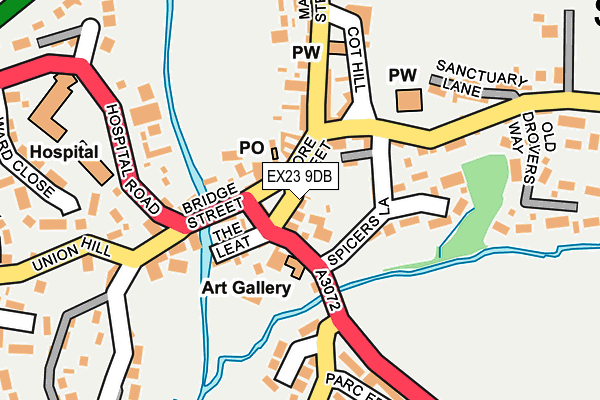 EX23 9DB map - OS OpenMap – Local (Ordnance Survey)