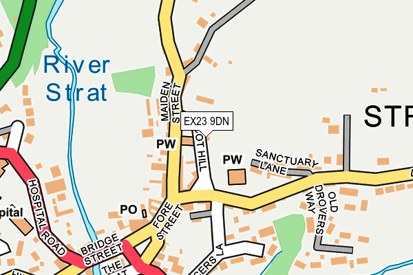 EX23 9DN map - OS OpenMap – Local (Ordnance Survey)
