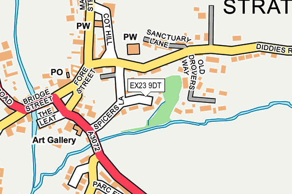EX23 9DT map - OS OpenMap – Local (Ordnance Survey)