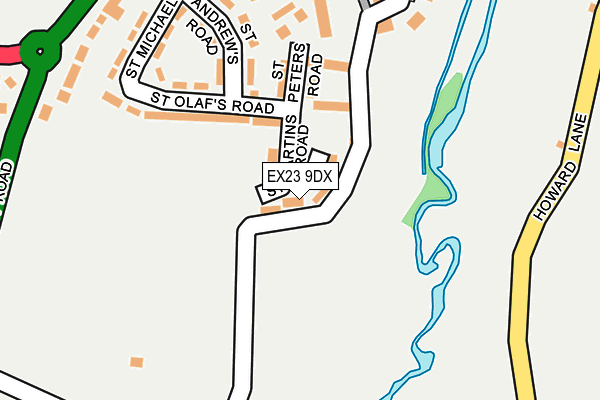 EX23 9DX map - OS OpenMap – Local (Ordnance Survey)
