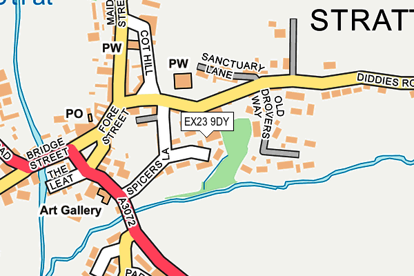 EX23 9DY map - OS OpenMap – Local (Ordnance Survey)