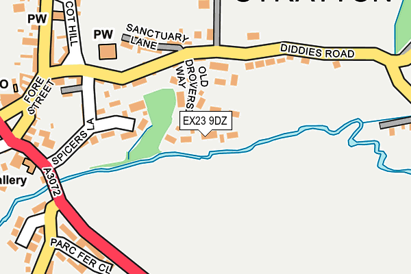 EX23 9DZ map - OS OpenMap – Local (Ordnance Survey)