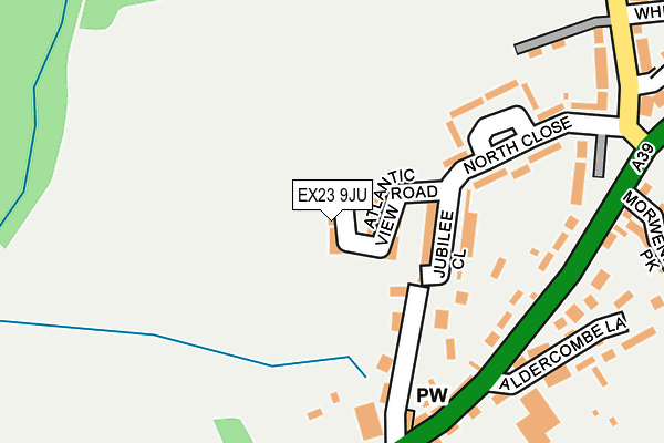 EX23 9JU map - OS OpenMap – Local (Ordnance Survey)