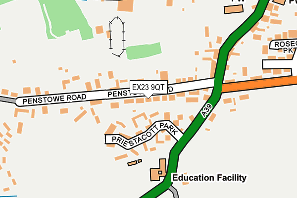 EX23 9QT map - OS OpenMap – Local (Ordnance Survey)