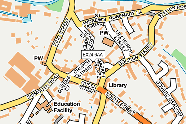 EX24 6AA map - OS OpenMap – Local (Ordnance Survey)