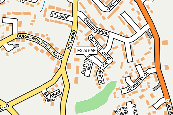 EX24 6AE map - OS OpenMap – Local (Ordnance Survey)