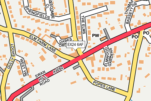 EX24 6AF map - OS OpenMap – Local (Ordnance Survey)