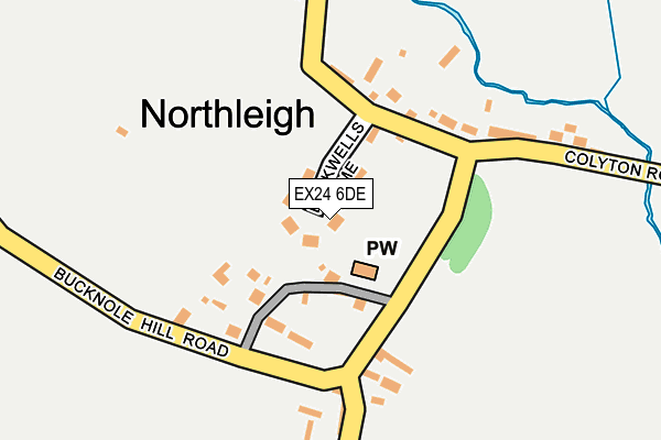 EX24 6DE map - OS OpenMap – Local (Ordnance Survey)