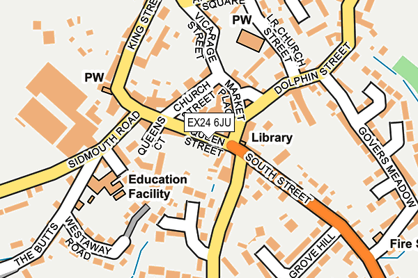 EX24 6JU map - OS OpenMap – Local (Ordnance Survey)
