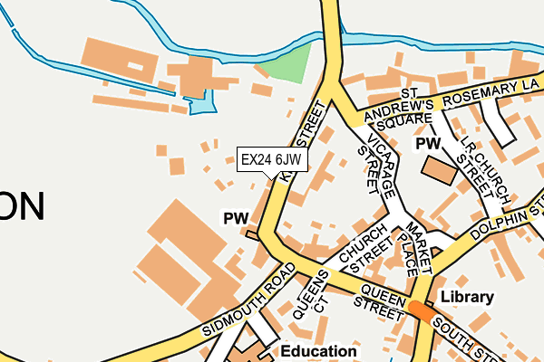 EX24 6JW map - OS OpenMap – Local (Ordnance Survey)