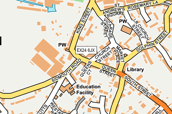 EX24 6JX map - OS OpenMap – Local (Ordnance Survey)