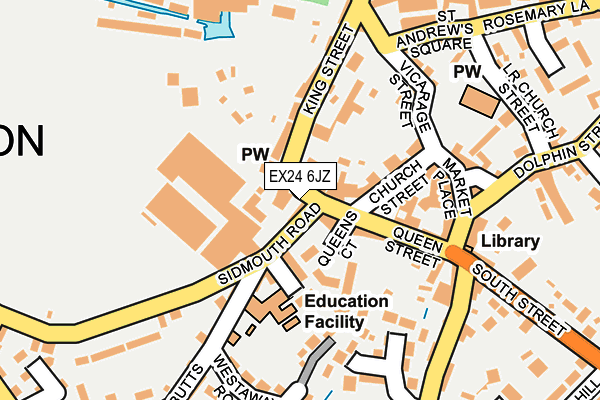 EX24 6JZ map - OS OpenMap – Local (Ordnance Survey)