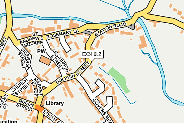 EX24 6LZ map - OS OpenMap – Local (Ordnance Survey)