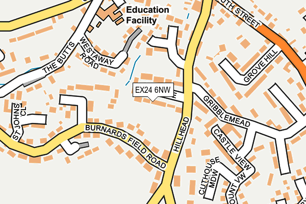 EX24 6NW map - OS OpenMap – Local (Ordnance Survey)