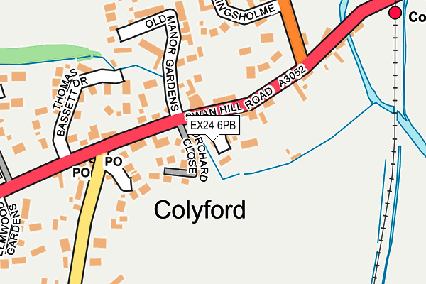 EX24 6PB map - OS OpenMap – Local (Ordnance Survey)