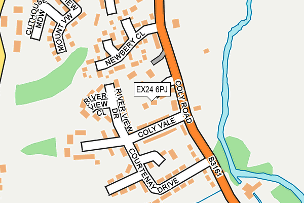 EX24 6PJ map - OS OpenMap – Local (Ordnance Survey)