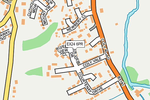 EX24 6PR map - OS OpenMap – Local (Ordnance Survey)