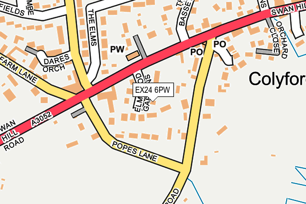 EX24 6PW map - OS OpenMap – Local (Ordnance Survey)