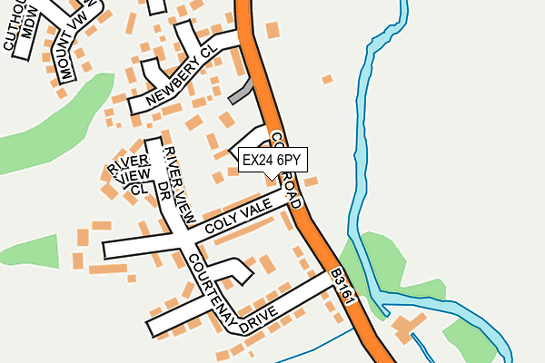 EX24 6PY map - OS OpenMap – Local (Ordnance Survey)