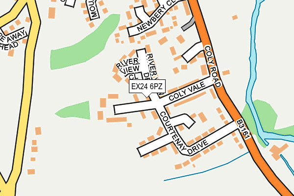 EX24 6PZ map - OS OpenMap – Local (Ordnance Survey)