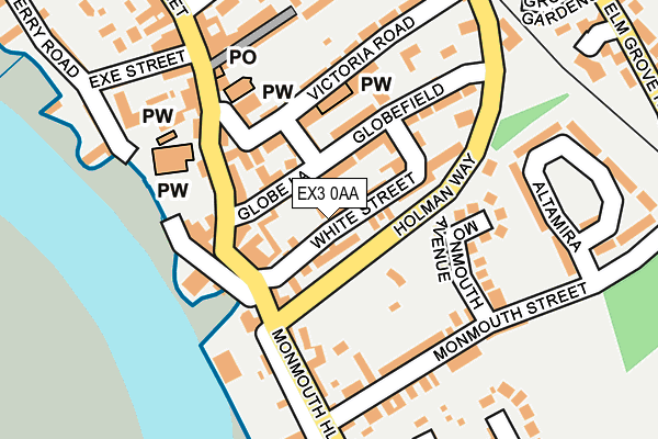 EX3 0AA map - OS OpenMap – Local (Ordnance Survey)