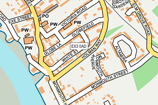 EX3 0AD map - OS OpenMap – Local (Ordnance Survey)