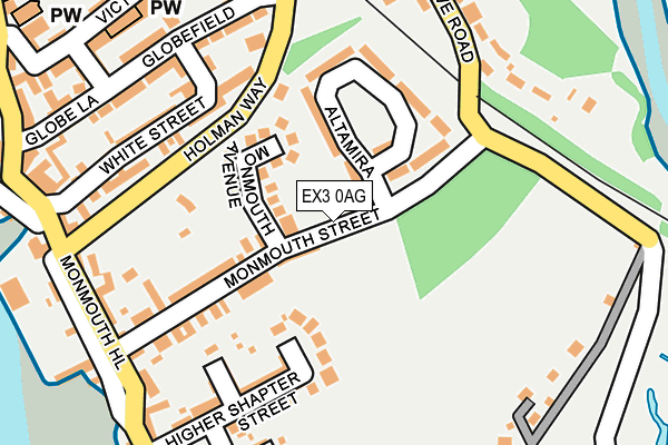 EX3 0AG map - OS OpenMap – Local (Ordnance Survey)