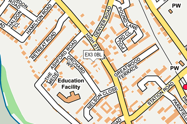 EX3 0BL map - OS OpenMap – Local (Ordnance Survey)