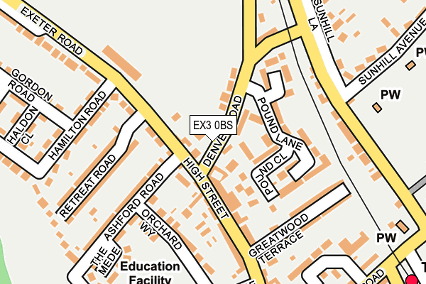 EX3 0BS map - OS OpenMap – Local (Ordnance Survey)