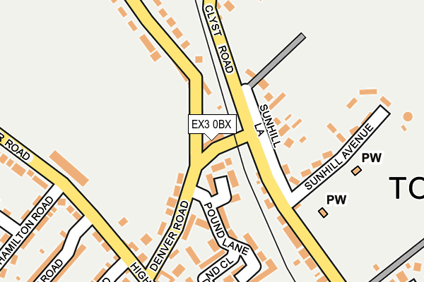 EX3 0BX map - OS OpenMap – Local (Ordnance Survey)